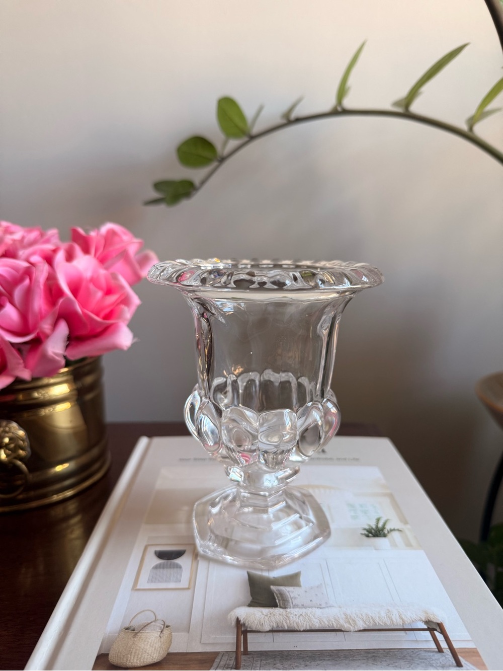 Glass Pedestal Vase - Clear